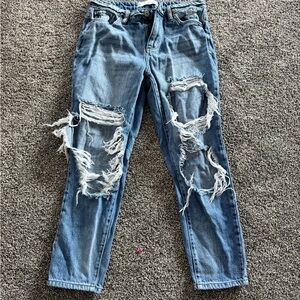 KanCan Women's Distressed Blue Slim Jeans